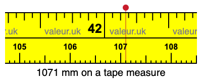 1071 millimeters on a tape measure