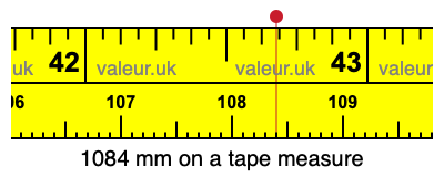 1084 millimeters on a tape measure