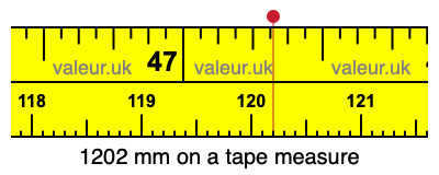 1202 millimeters on a tape measure