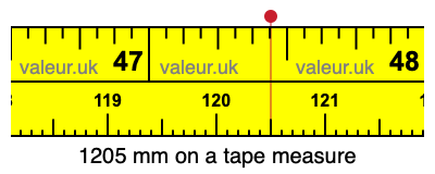 1205 millimeters on a tape measure