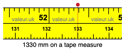 1330 millimeters on a tape measure