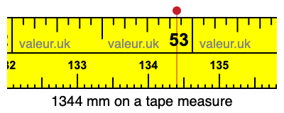 1344 millimeters on a tape measure