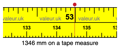 1346 mm on a tape measure 1346 millimeters on a tape measure