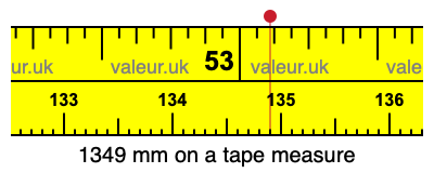 1349 millimeters on a tape measure