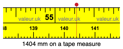 1404 mm on a tape measure 1404 millimeters on a tape measure