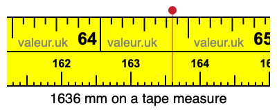 1636 millimeters on a tape measure