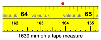 1639 millimeters on a tape measure