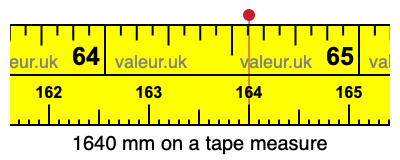 1640 millimeters on a tape measure