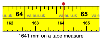 1641 millimeters on a tape measure