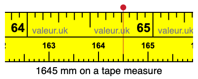 1645 millimeters on a tape measure