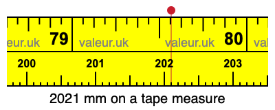 2021 mm on a tape measure 2021 millimeters on a tape measure