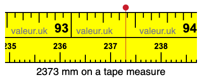 2373 millimeters on a tape measure