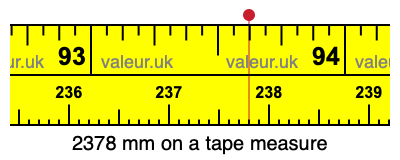 2378 millimeters on a tape measure