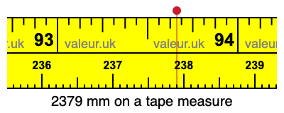 2379 millimeters on a tape measure