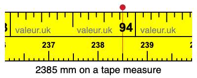 2385 millimeters on a tape measure
