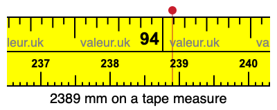 2389 millimeters on a tape measure