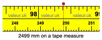 2499 millimeters on a tape measure