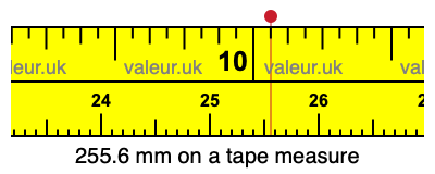 255.6 millimeters on a tape measure