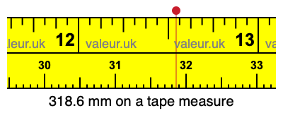 318.6 millimeters on a tape measure