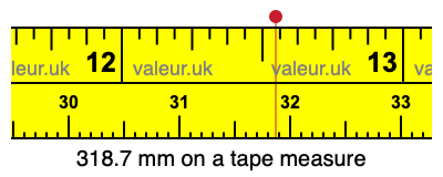 318.7 millimeters on a tape measure