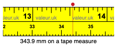 343.9 millimeters on a tape measure