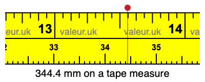 344.4 millimeters on a tape measure