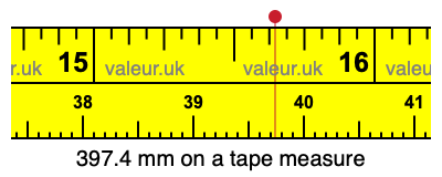 397.4 millimeters on a tape measure
