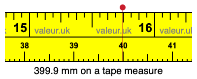 399.9 millimeters on a tape measure