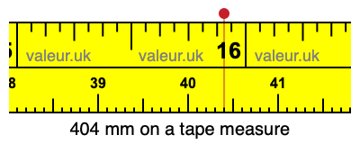 404 millimeters on a tape measure