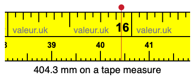 404.3 millimeters on a tape measure