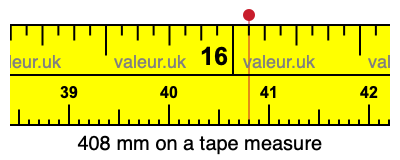 408 millimeters on a tape measure