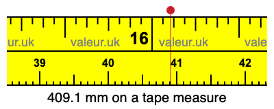 409.1 millimeters on a tape measure