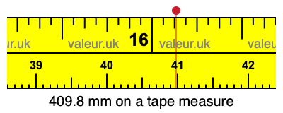 409.8 millimeters on a tape measure