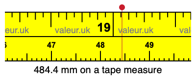484.4 millimeters on a tape measure