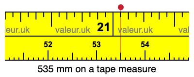 535 millimeters on a tape measure