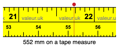 552 millimeters on a tape measure