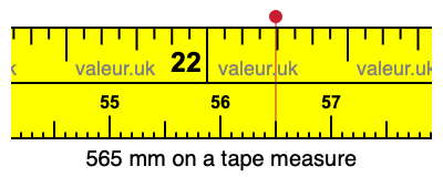 565 millimeters on a tape measure