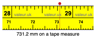 731.2 millimeters on a tape measure