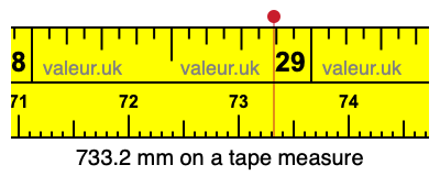 733.2 millimeters on a tape measure