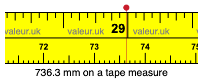 736.3 millimeters on a tape measure
