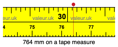 764 millimeters on a tape measure