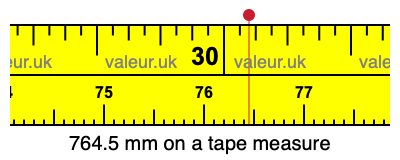 764.5 millimeters on a tape measure