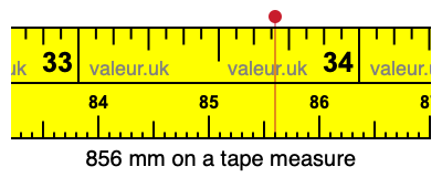 856 millimeters on a tape measure