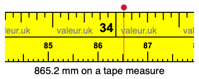 865.2 millimeters on a tape measure