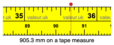 905.3 millimeters on a tape measure