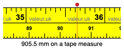 905.5 millimeters on a tape measure