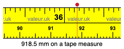 918.5 millimeters on a tape measure