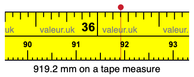 919.2 millimeters on a tape measure