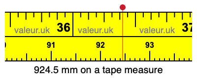 924.5 millimeters on a tape measure