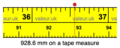 928.6 millimeters on a tape measure